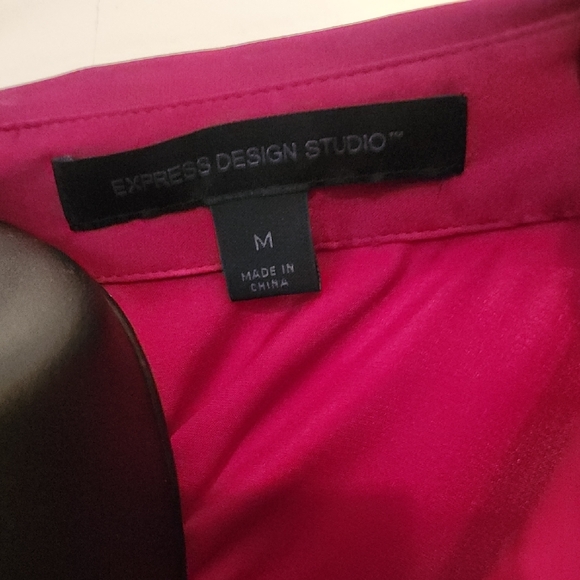 Express Deep Red Ruffled Blouse - Picture 4 of 5